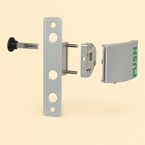 Locinox Push Pad Handle Set in Aluminium 3006PUSH